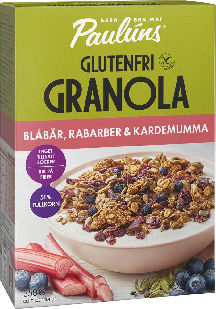 Granola Blåbär, Rabarber & Kardemumma Glutenfri
