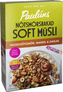 Paulúns Nötsmörsbakad Soft Müsli Hasselnötssmör, Mandel & Dadlar