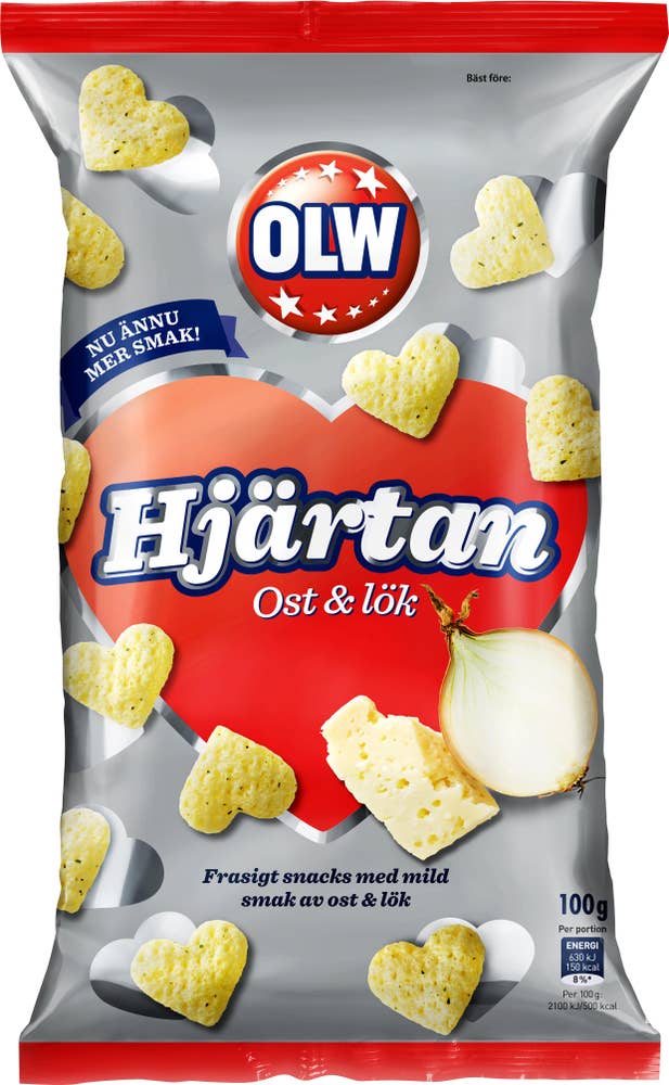 OLW Hjärtan Ost & Lök