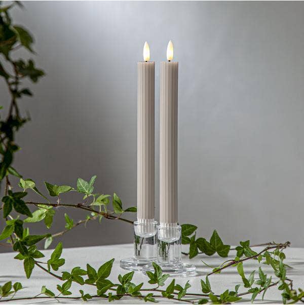 Star Trading Antikljus LED Flamme Stripe Beige 25cm