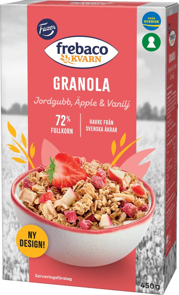 Frebaco Kvarn Granola Jordgubb, Äpple & Vanilj