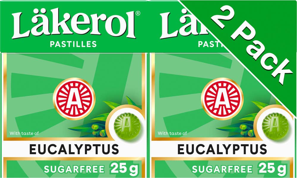 Läkerol Halstabletter Eucalyptus Sockerfri 2x25g