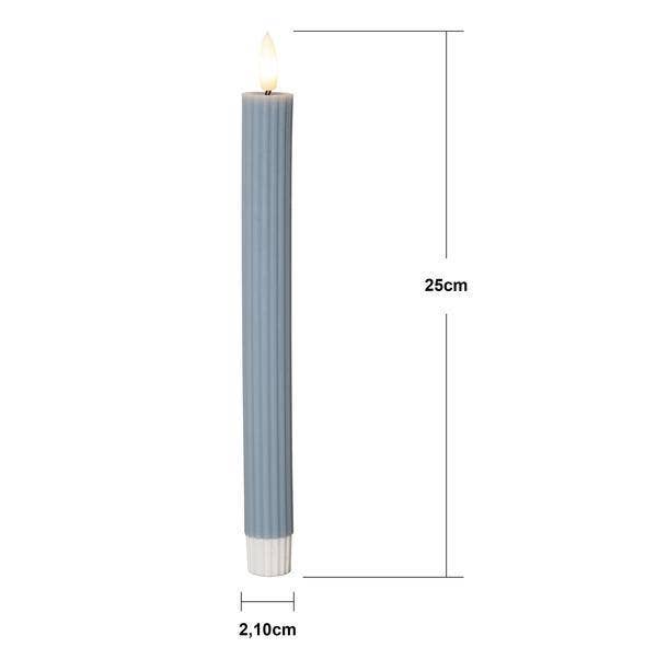 Star Trading Antikljus LED Flamme Stripe Blå 25cm