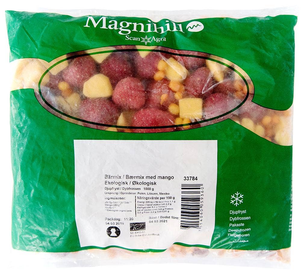 Bärmix med Mango Fryst EKO