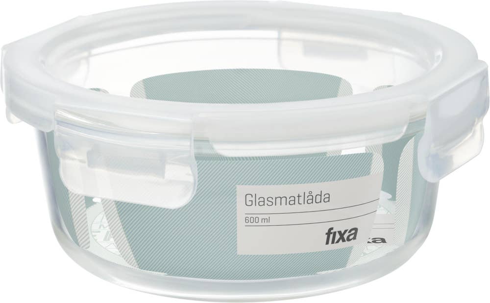 Fixa Glasmatlåda med Lock Rund 0,6L