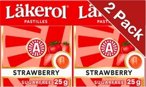 Läkerol Halstabletter Classic Strawberry Sockerfri 2x25g