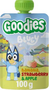 GOODIES Bluey Klämmis Banan, Jordgubb & Äpple 3År