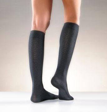 Mabs Bomull Bred Kompressionsstrumpa, Svart M, 1 par