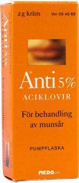 Anti 5%, Aciklovir, kräm,