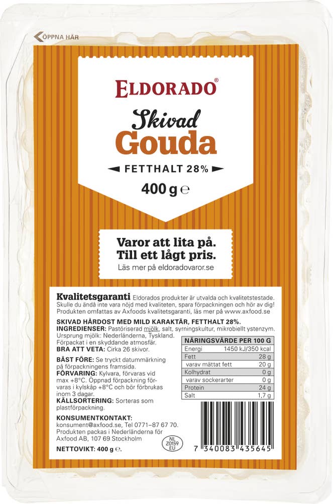 Eldorado Gouda Skivad 30%