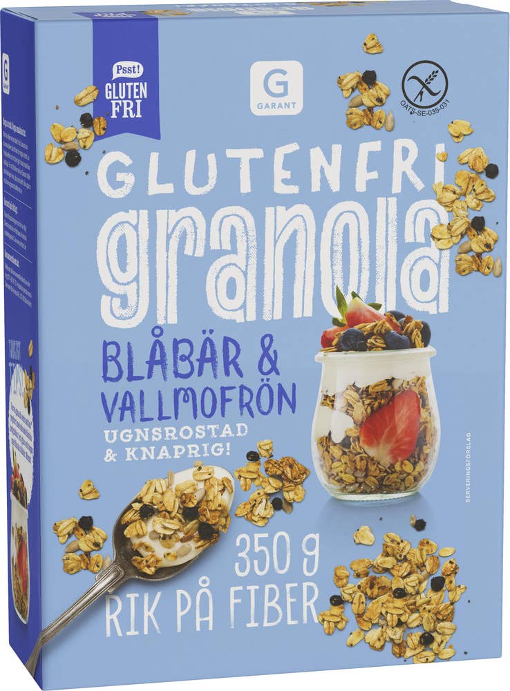 Granola Blåbär & Vallmofrön Glutenfri