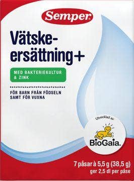 Semper Vätskeersättning+ med Bakteriekultur & Zink, Vätskeersättning, 7 x