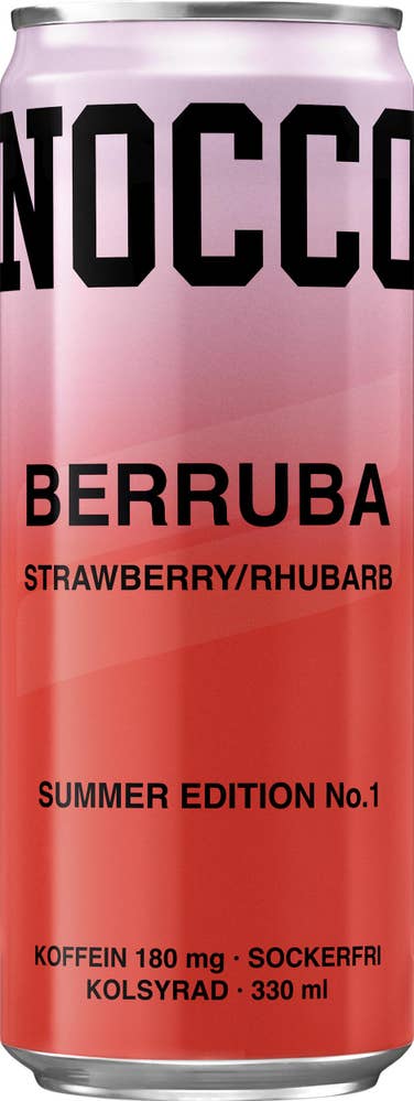 Energidryck Berruba Jordgubb/Rabarber Sockerfri