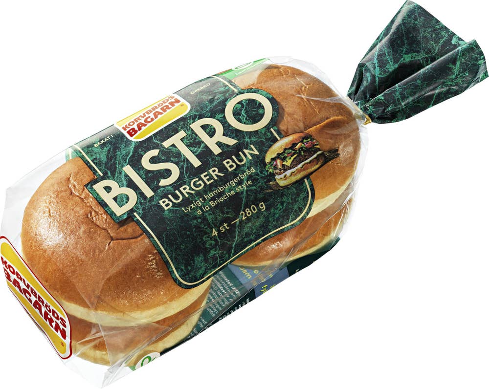 Korvbrödsbagarn Hamburgerbröd Bistro Brioche 4-p