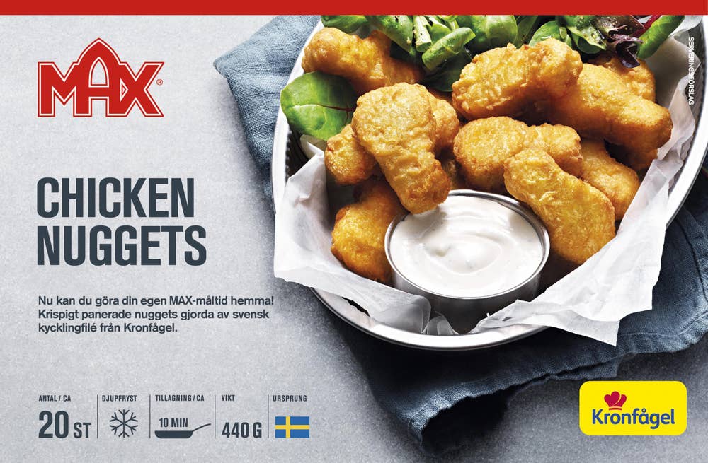 Kronfågel Max Kycklingnuggets Fryst
