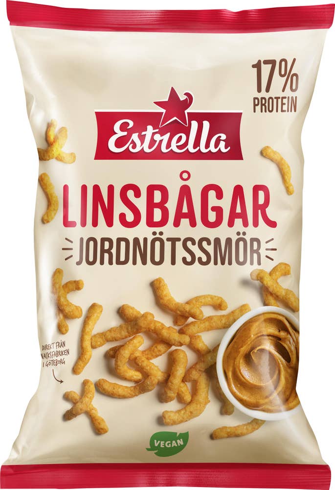 Estrella Linsbågar Jordnötssmör 125g