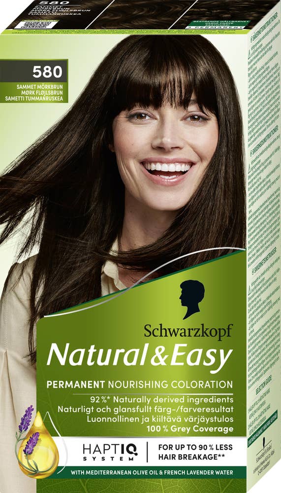 Natural & Easy Hårfärg 580 Sammet Mörkbrun Schwarzkopf Natural & Easy