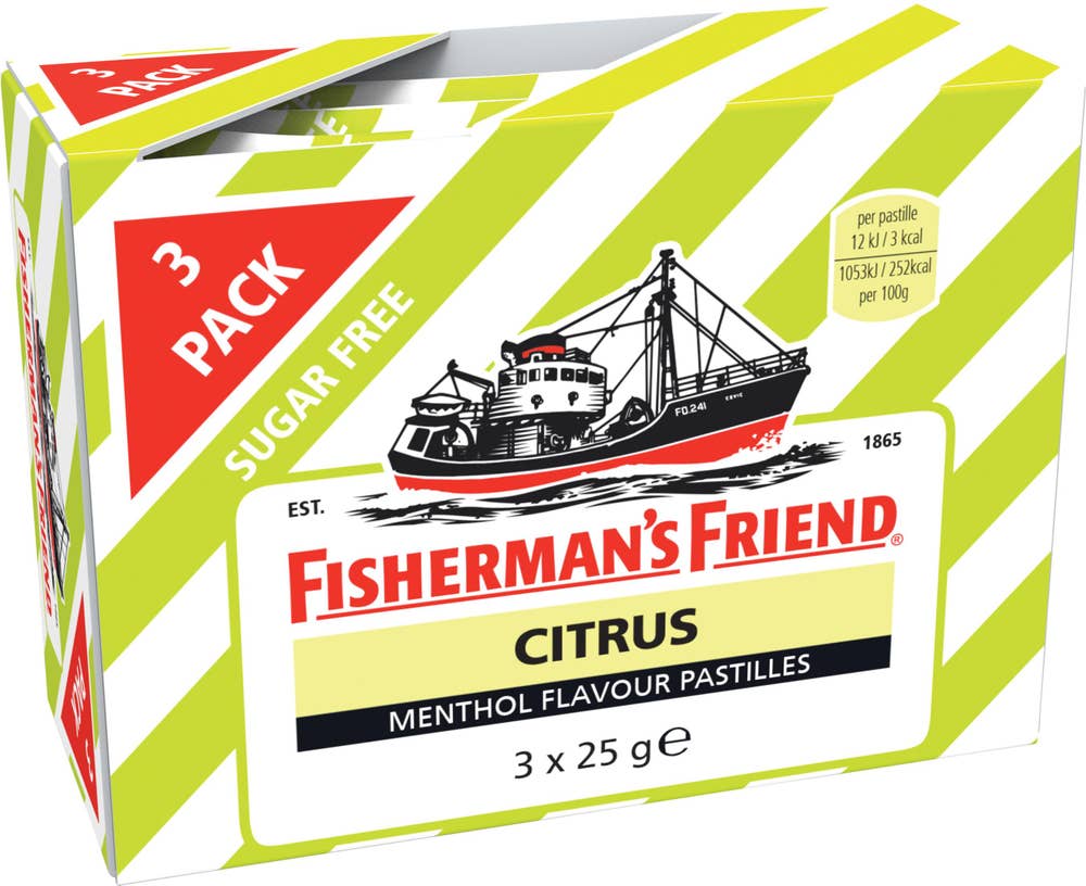 Fisherman´s Friend Halstabletter Citrus Sockerfri 3x25g
