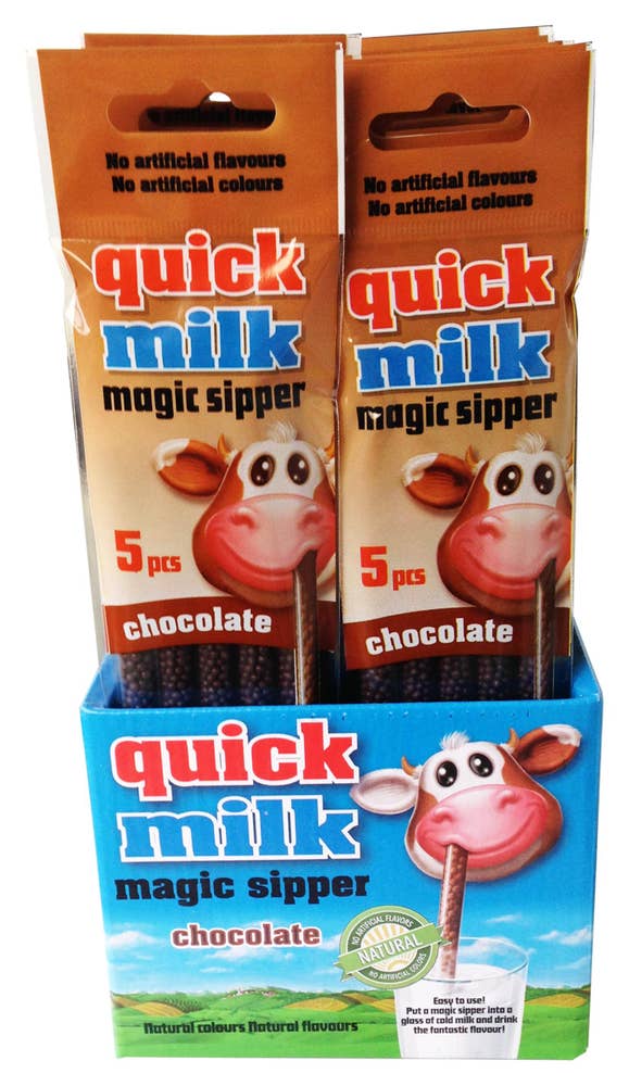 Quick Milk Ätbara Sugrör Choklad 5-p