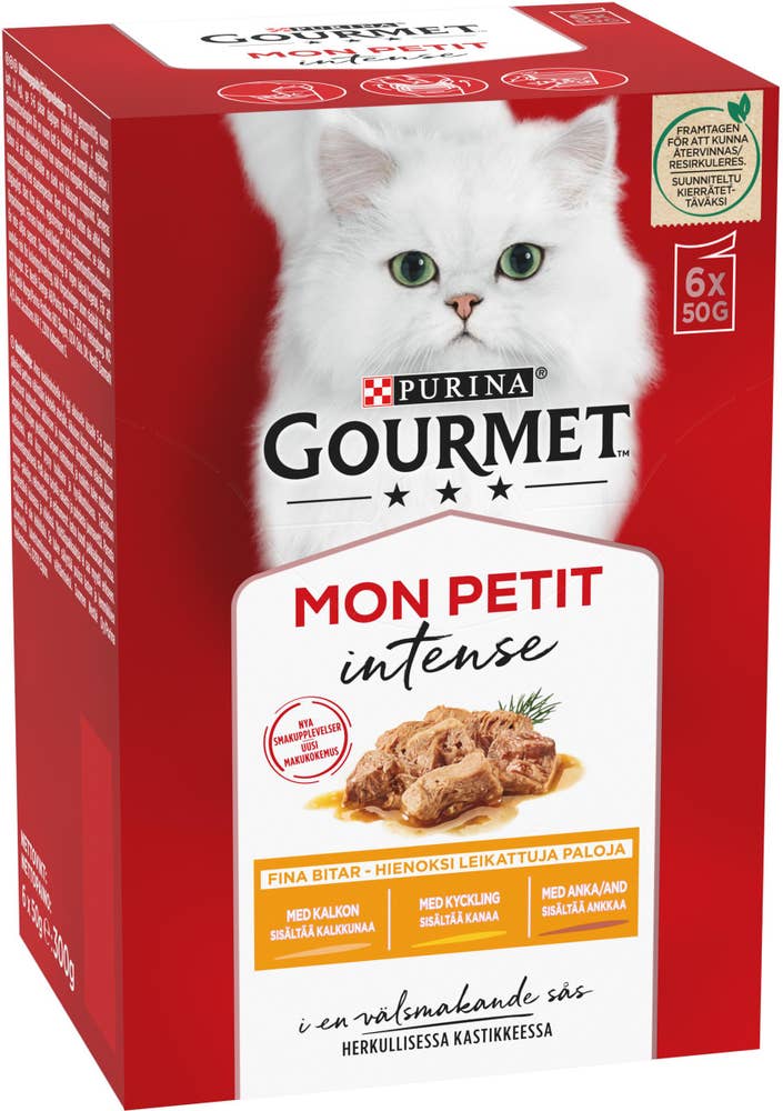 Gourmet Kattmat Anka/Kyckling/Kalkon 6x50g