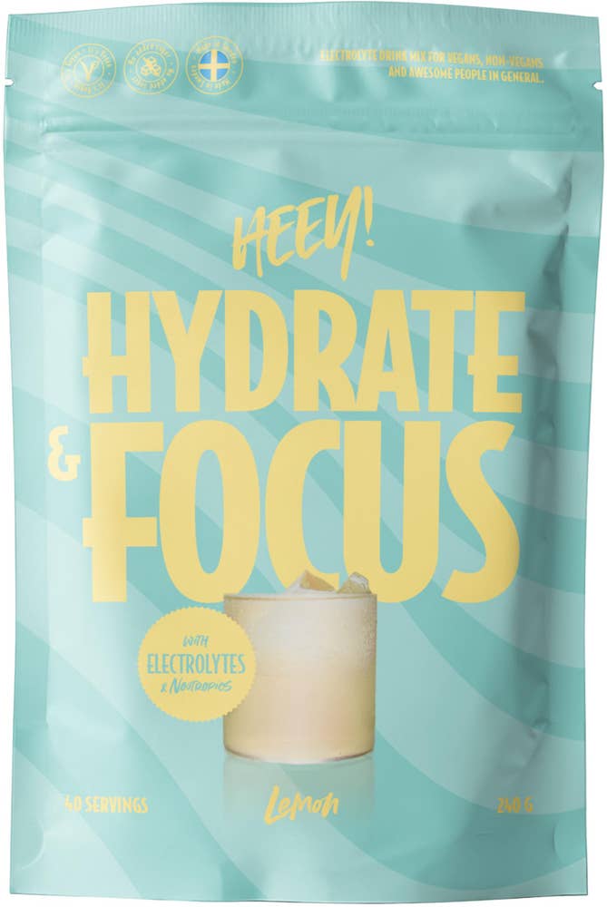 Heey! Hydrate & Focus Electrolytes Lemon 40 portioner