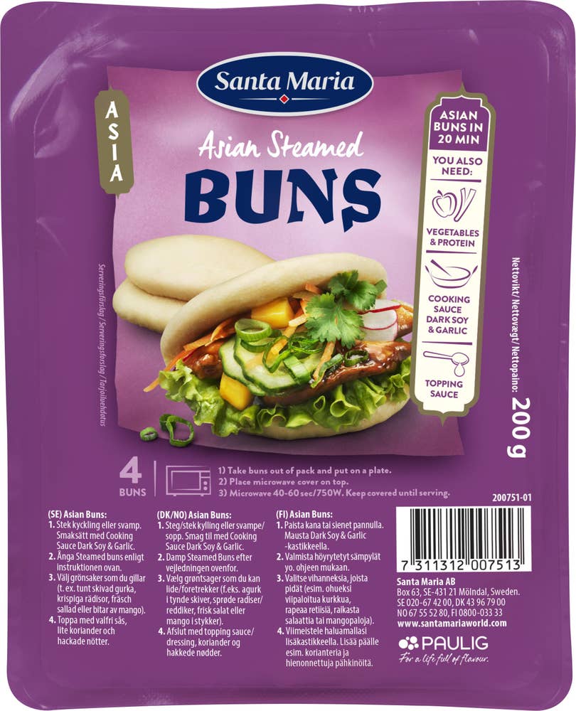 Asian Steamed Buns 4-p