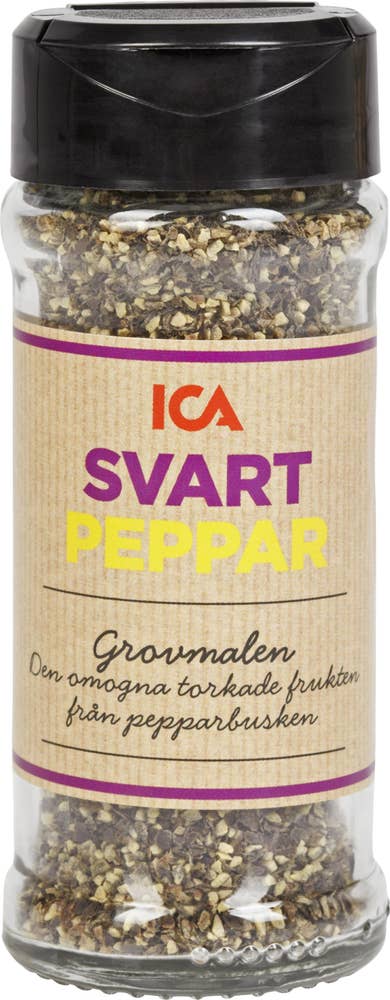 Ej sorterad Svartpeppar grovmalen Ica