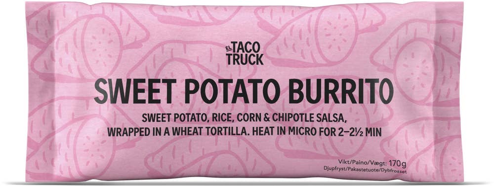 El Taco Truck Sweet Potato Burrito Vegansk Fryst