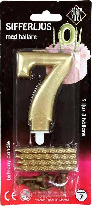 Party Pack Sifferljus 7 Guld