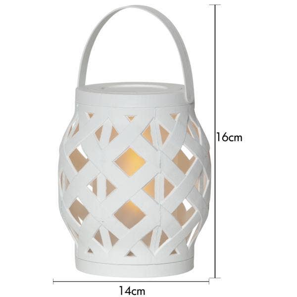 Star Trading Lykta Flame Vit 16cm