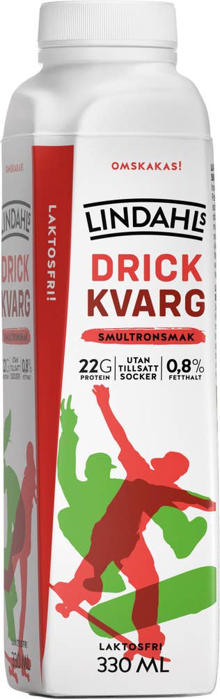 Lindahls Drickkvarg Smultron 0,8% Laktosfri Utan Tillsatt Socker