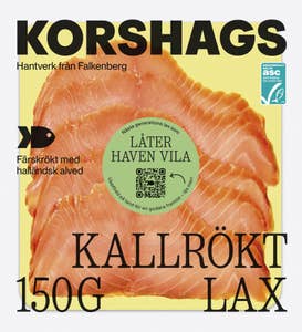 Korshags Kallrökt Lax Skivad Uppfödd på Land ASC