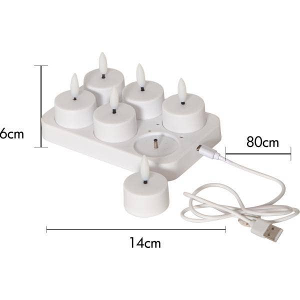 Star Trading Värmeljus LED Flamme Charge Vit