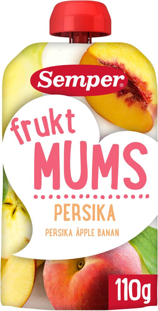 Semper Fruktmums Persika, Äpple & Banan 6M