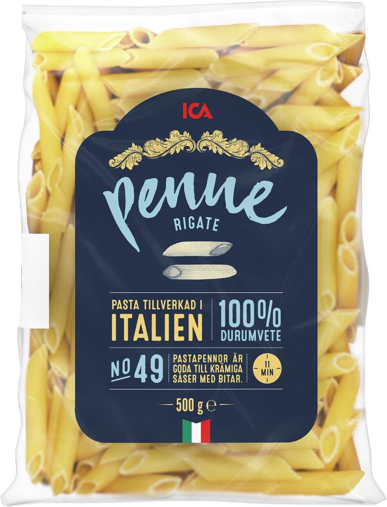 Ej sorterad Penne Rigate Ica Italia