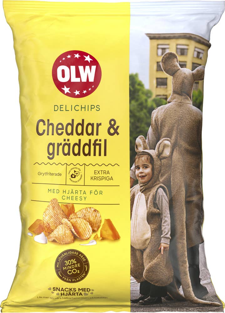 OLW Delichips Cheddar & Gräddfil 150g