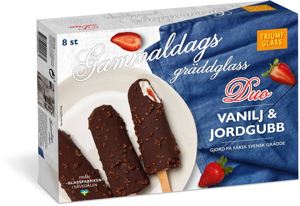 Glasspinnar Vanilj & Jordgubb