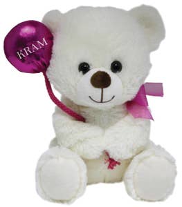 Hedlundgruppen Vit Björn med Cerise Ballong Barncancerfonden 15cm