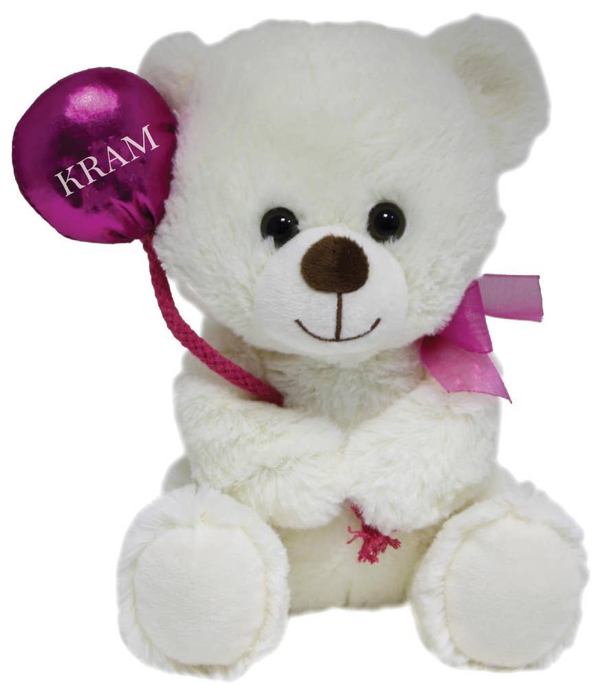 Hedlundgruppen Vit Björn med Cerise Ballong Barncancerfonden 15cm