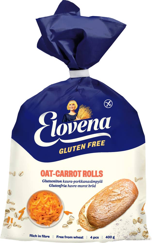 Elovena Småbröd Havre & Morot Glutenfri Fryst 4-p