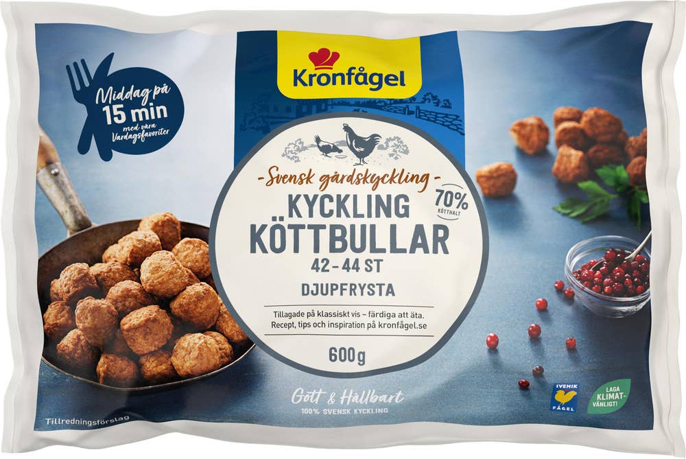 Kronfågel Kycklingköttbullar Frysta