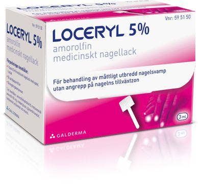 Loceryl 5 %, Amorolfin, medicinskt nagellack,
