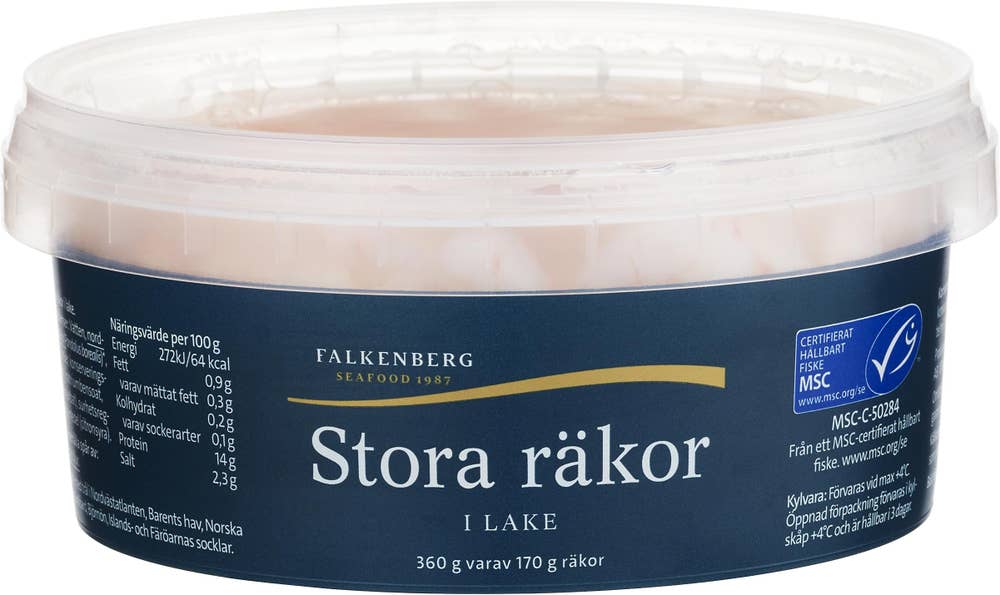 Falkenberg Seafood Stora Räkor i Lake MSC 170/360g