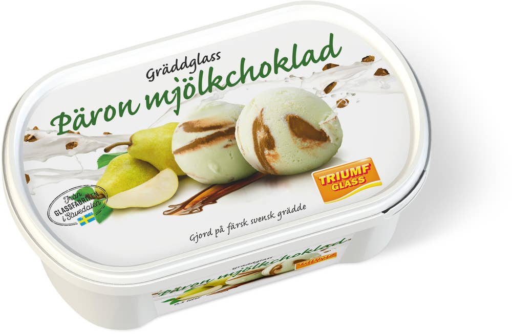 Triumf Glass Gräddglass Päron & Mjölkchoklad