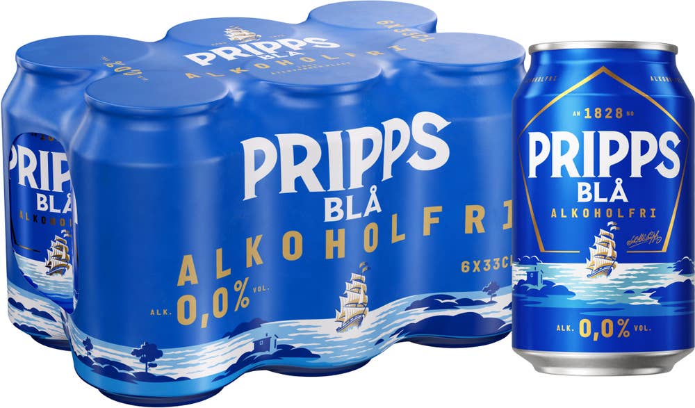 Pripps Blå Öl Alkoholfri 0,0% 6x33cl