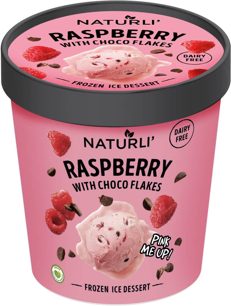 Naturli Glass Vegansk Hallon & Chokladflakes Naturli