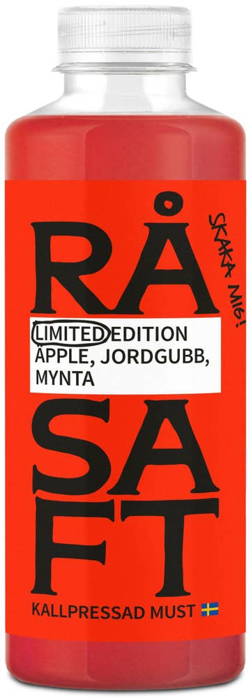 Råsaft Kallpressad Must Äpple, Jordgubb & Mynta Limited Edition