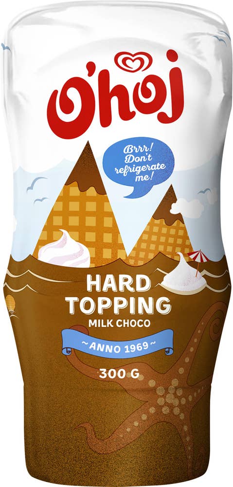 O'hoj Dessertsås Mjölkchoklad Hard Topping