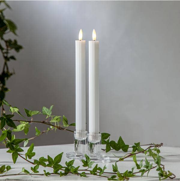 Star Trading Antikljus LED Flamme Stripe Vit 25cm