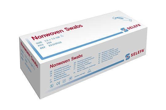 Selefa Nonwoven Swabs, Kompress 7,5 x 7,5 cm, 150 st